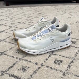 On Running White and Blue Running Shoes
Cloud Nova